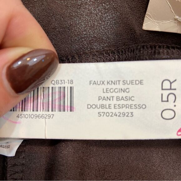 New with Tags Chico’s Faux Knit Suede Leggings Double Espresso Color Size 6 - Picture 12 of 12